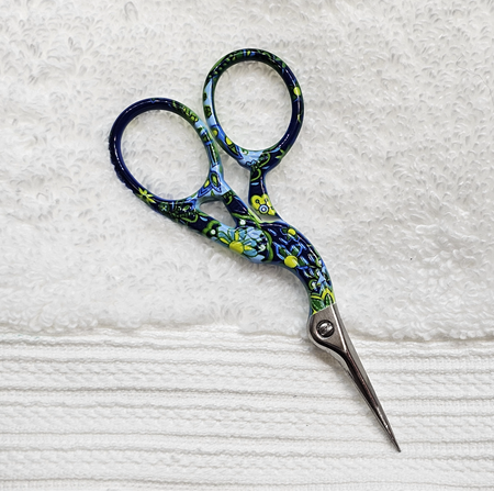 Blue Floral Embroidery Scissors